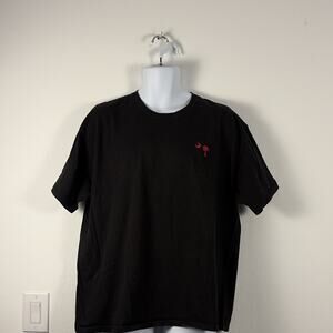 Quail Hollow Men's Short Sleeve Crew Neck T-Shirt Black Cotton XL Embroidered